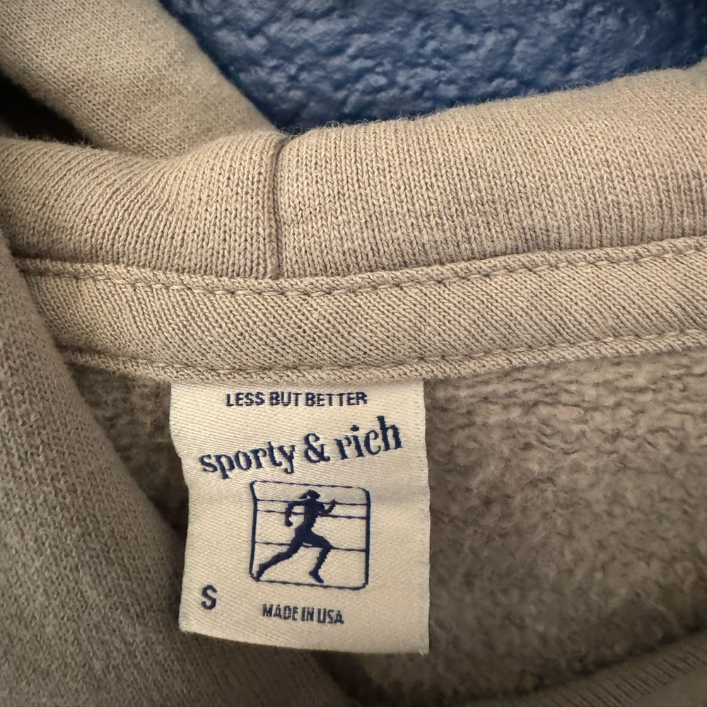 Sporty & Rich Women’s Cream Cotton Hoodie Size Small - Picture 6 of 7